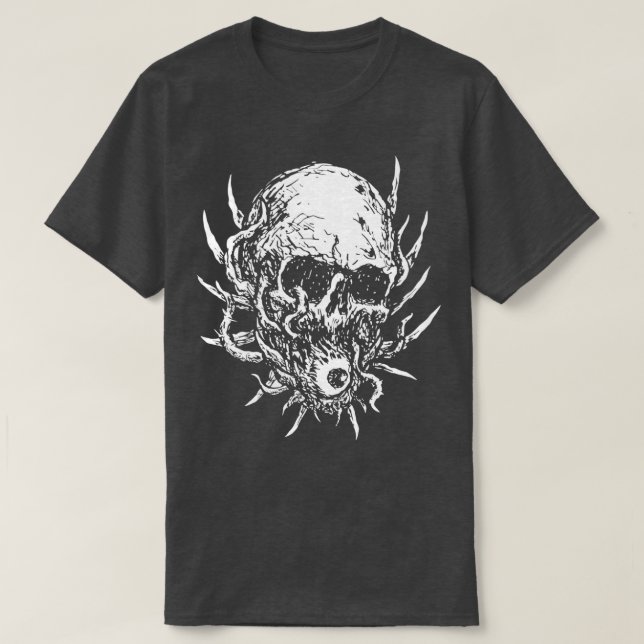 Brutal Death Metal Eternal Sight Eye Skull by KRAF T-Shirt (Design Front)