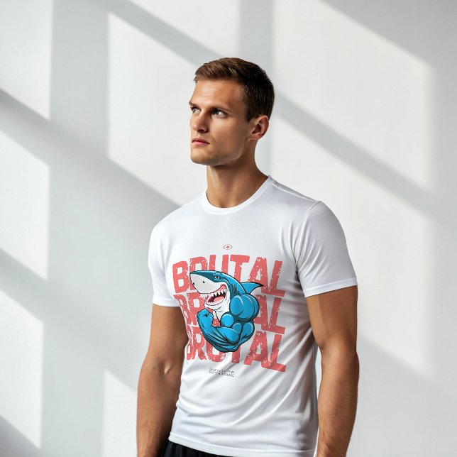 BRUTAL Shark Gym T-Shirt | Savage Alpha Bodybuild (Creator Uploaded)