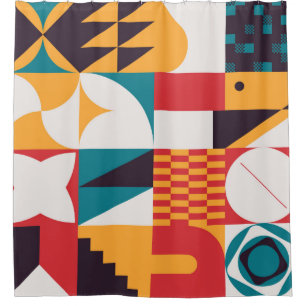 Brutalism art inspired abstract pattern made with shower curtain