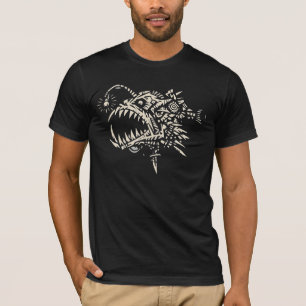 Brutalist Anglerfish Geometric Deep Sea Monster T-Shirt