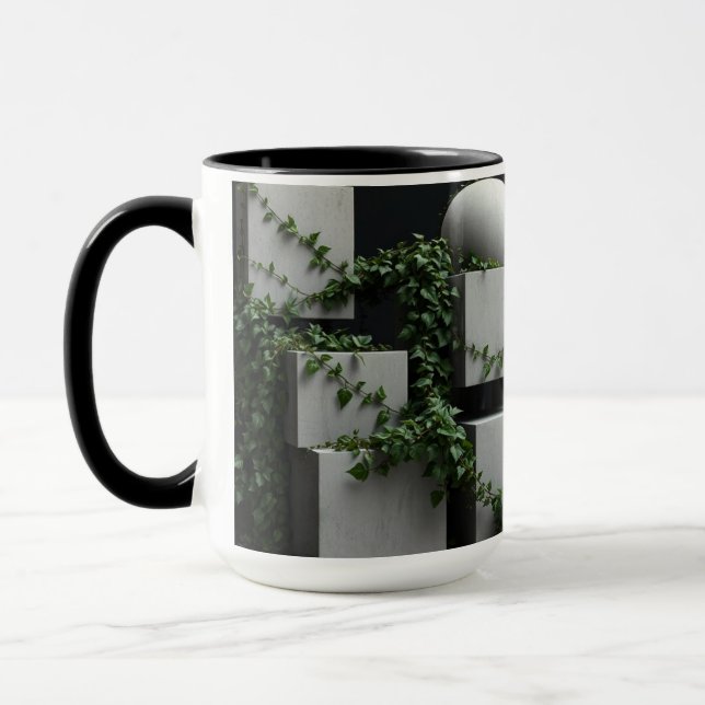 Brutalist Botany Architectural Nature Mug (Left)