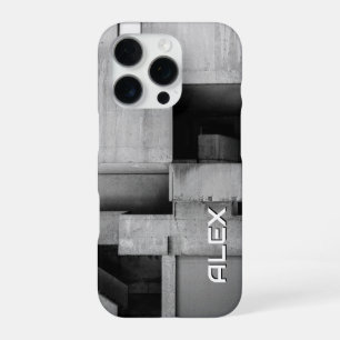 Brutalist Concrete Block Stacking iPhone 16 Pro Case