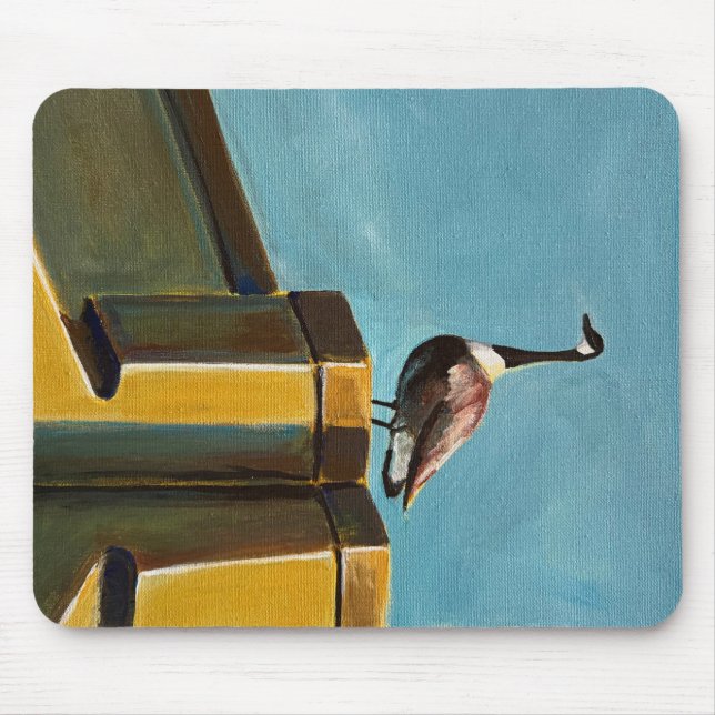 Brutalist Goose Luggage Tag Mouse Pad (Front)