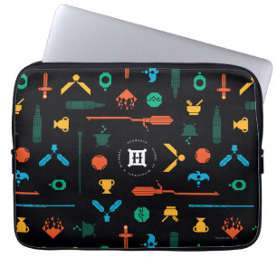 Brutalist HOGWARTS™ House Crests Pattern Laptop Sleeve