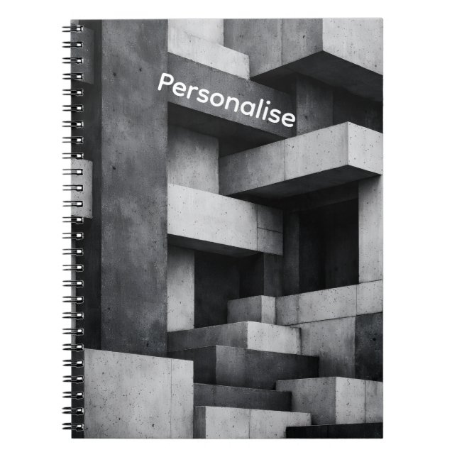 Brutalist Penthouse Design Monochrome Interior  Notebook (Front)