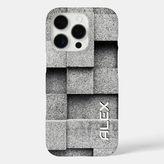 Brutalist Poured Concrete – Geometric Form Texture Case-Mate iPhone Case (Back)