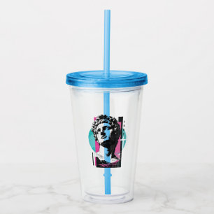 Brutalist Retro Jesus Greek Statue Colossians 2:3 Acrylic Tumbler
