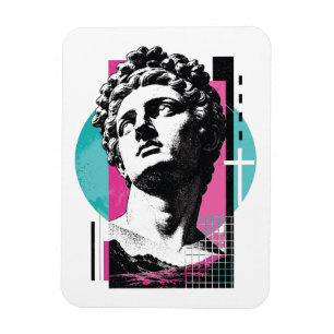 Brutalist Retro Jesus Greek Statue Colossians 2:3 Magnet