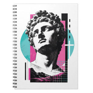 Brutalist Retro Jesus Greek Statue Colossians 2:3 Notebook