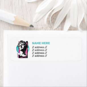 Brutalist Retro Jesus Greek Statue Colossians 2:3 Return Address Label