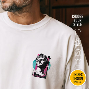 Brutalist Retro Jesus Greek Statue Colossians 2:3 T-Shirt