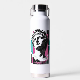 Brutalist Retro Jesus Greek Statue Colossians 2:3 Water Bottle