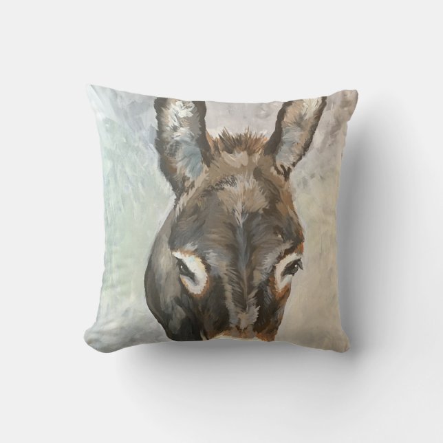 Brutus The Miniature Donkey Pillow (Front)