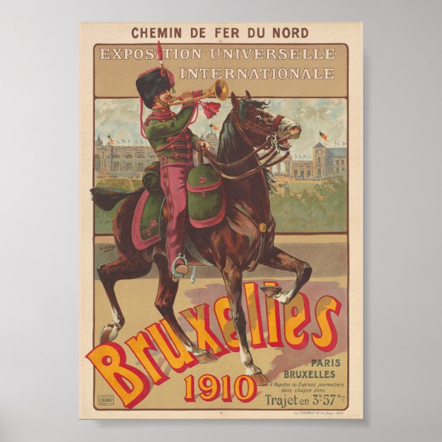 Bruxelles Belgium Vintage Poster 1910 (Front)