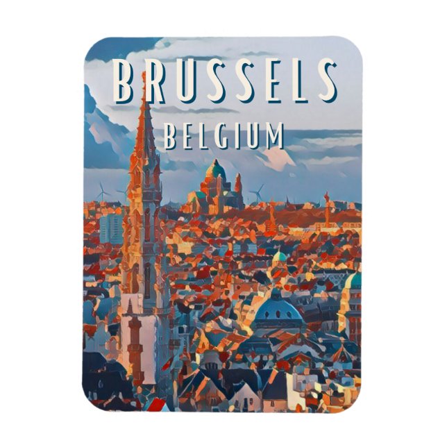 Bruxelles, la capitale de la Belgique et d'Europe Magnet (Vertical)