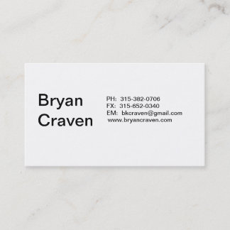 Bryan Craven Business Card