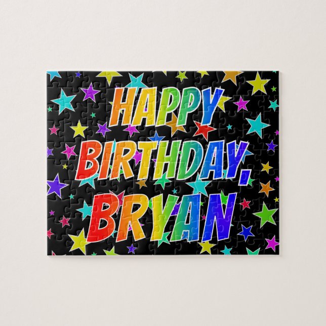 "BRYAN" First Name, Fun "HAPPY BIRTHDAY" Jigsaw Puzzle (Horizontal)