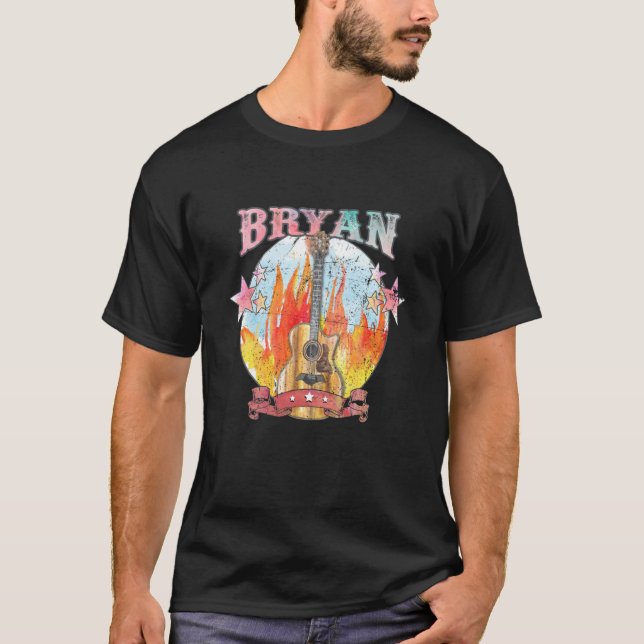 Bryan Guitar Musician 70s Western Texas Legends Li T-Shirt (Front)