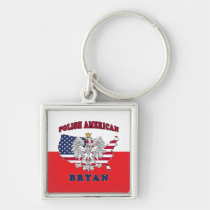 Bryan Texas Polish American Key Ring