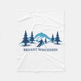 Bryant Wisconsin Ski Resort Skiing Skier Fleece Blanket
