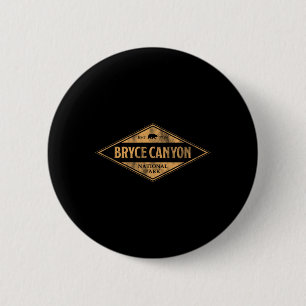 Bryce Canyon National Park Bear Retro Mens Womens 6 Cm Round Badge