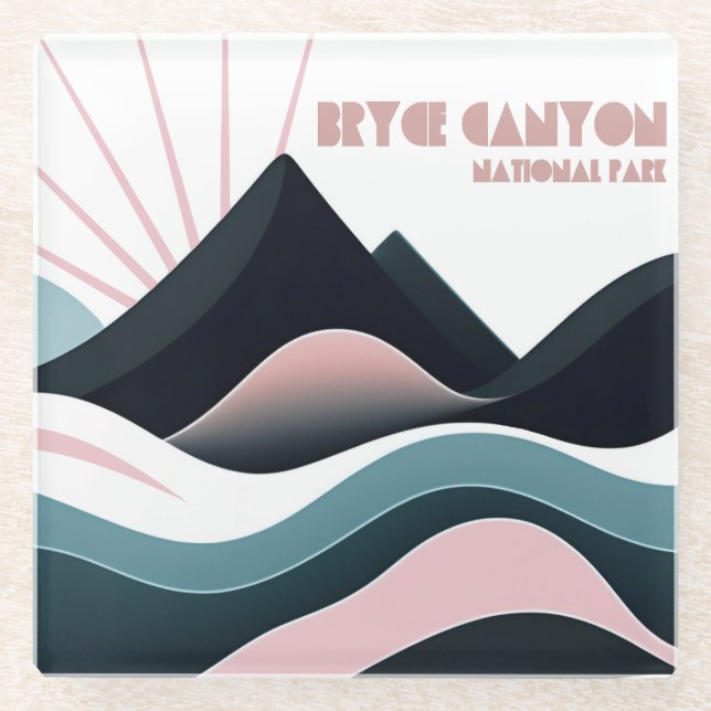 Bryce Canyon National Park Coloured Hills Glass Coaster (Front)