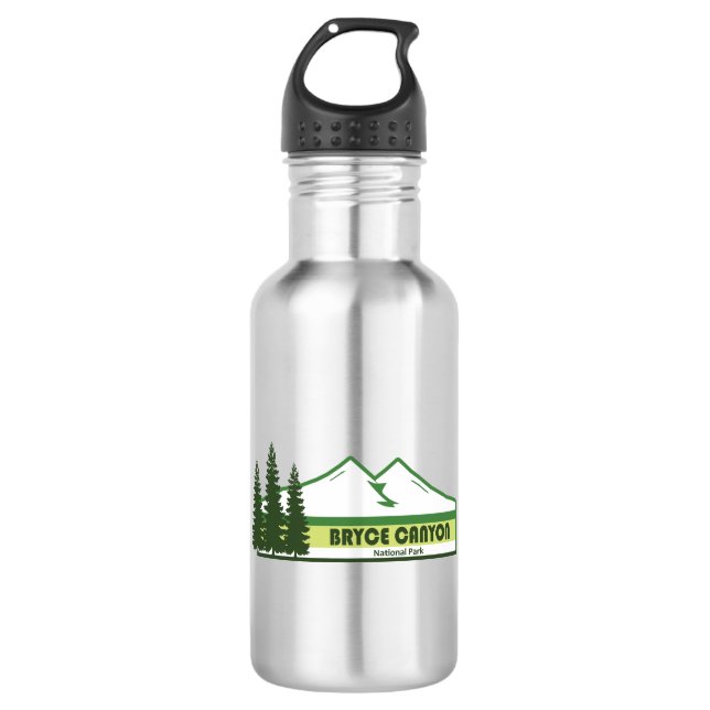 Bryce Canyon National Park Green Stripes 532 Ml Water Bottle (Front)