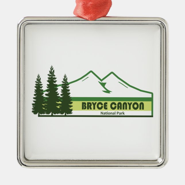 Bryce Canyon National Park Green Stripes Metal Ornament (Front)