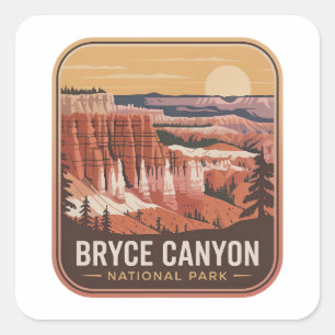 Bryce Canyon National Park Hoodoo Badge Square Sticker