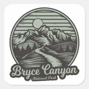 Bryce Canyon National Park Mountain Trail Square Sticker