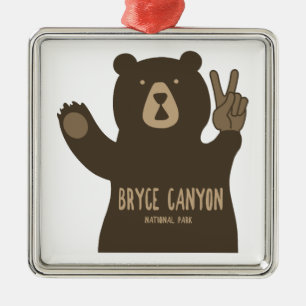 Bryce Canyon National Park Peace Bear Metal Ornament