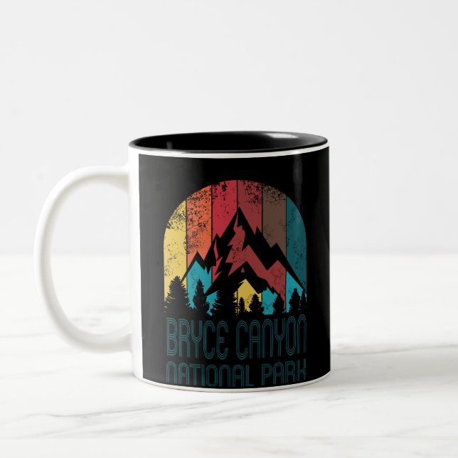 Bryce Canyon National Park Retro Distressed Gift Two-Tone Coffee Mug (Left)