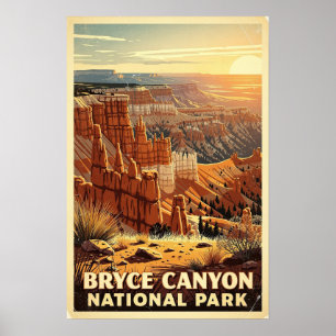 Bryce Canyon National Park Retro Poster