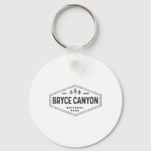 Bryce Canyon National Park Shirt Retro Hexagon Bad Key Ring