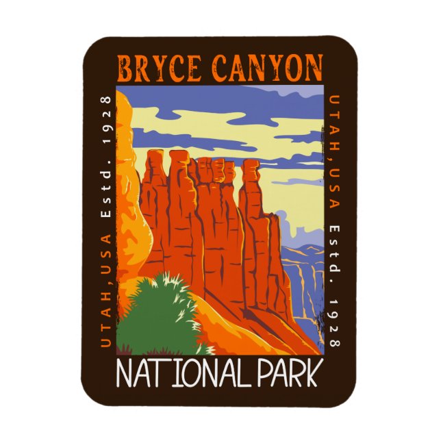  Bryce Canyon National Park Utah Distressed  Magnet (Vertical)