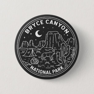 Bryce Canyon National Park Utah Monoline  6 Cm Round Badge