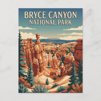 Bryce Canyon National Park Utah Travel Poster Postcard