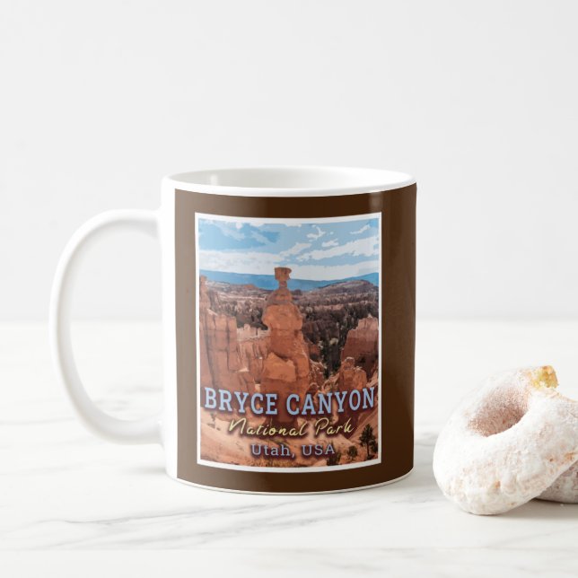 BRYCE CANYON NATIONAL PARK - UTAH USA COFFEE MUG (With Donut)
