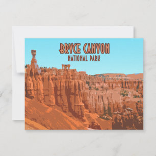 Bryce Canyon National Park Utah Vintage Flat Card