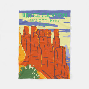  Bryce Canyon National Park Utah Vintage Fleece Blanket