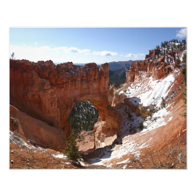 Bryce Canyon Natural Bridge Snowy Landscape Photo (Front)
