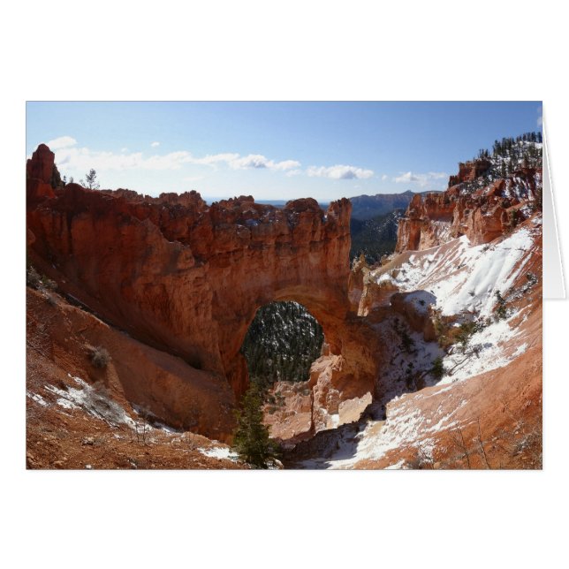 Bryce Canyon Natural Bridge Snowy Landscape Photo (Front Horizontal)
