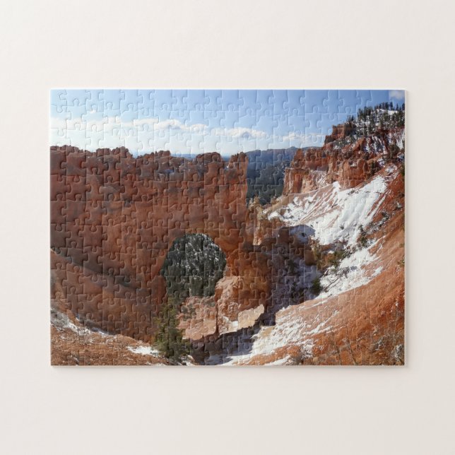 Bryce Canyon Natural Bridge Snowy Landscape Photo Jigsaw Puzzle (Horizontal)