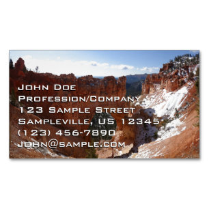 Bryce Canyon Natural Bridge Snowy Landscape Photo Magnetic Business Card