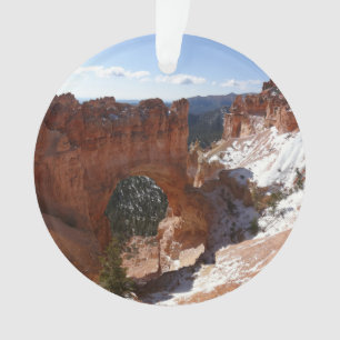 Bryce Canyon Natural Bridge Snowy Landscape Photo Ornament