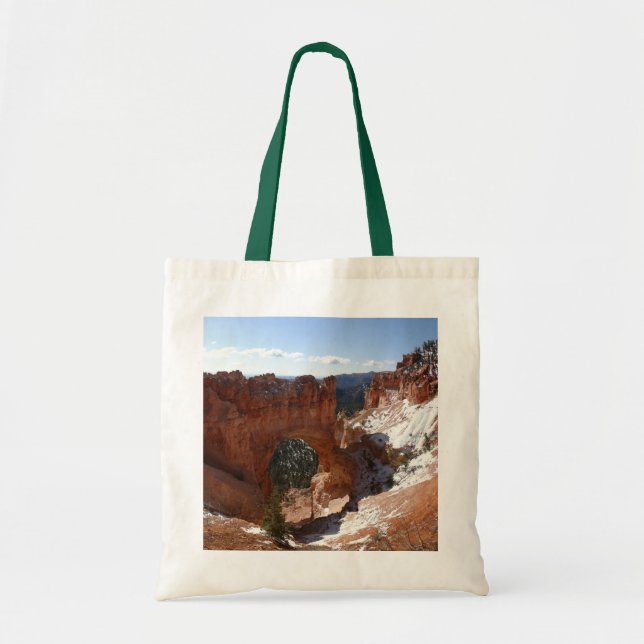 Bryce Canyon Natural Bridge Snowy Landscape Photo Tote Bag (Front)