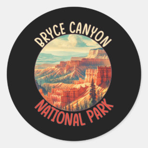 Bryce Canyon Us State-utah Vintage Nation Parks Ca Classic Round Sticker