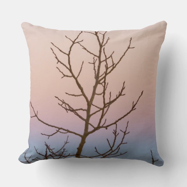 Bryce Canyon, Utah. Bare tree in front of sunset Cushion (Front)