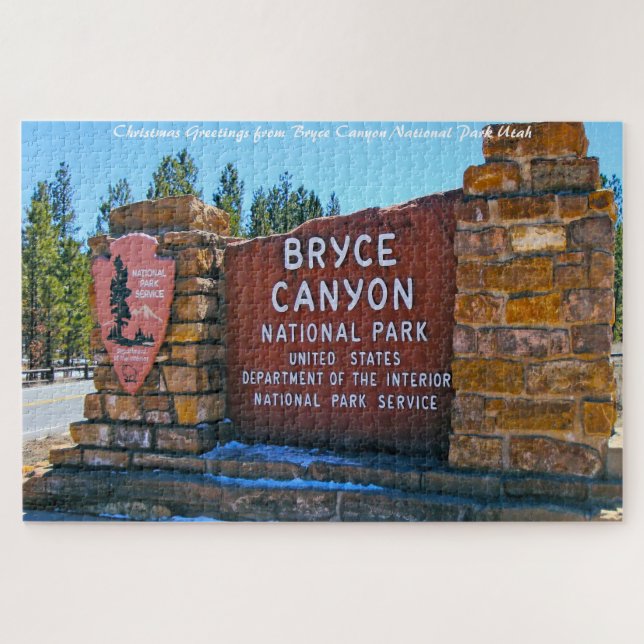 Bryce Canyon Utah.Christmas Greetings Jigsaw Puzzle (Horizontal)
