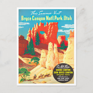 Bryce Canyon vintage travel postcard